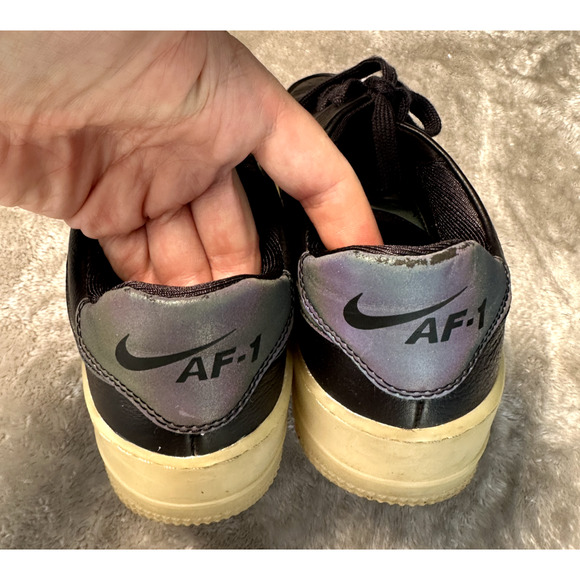 Nike Air Force 1 Sage Low LX Black Oil Shoes Sneakers Womens Size 7 AR5409-004 - Picture 7 of 8